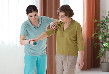 Care provider visiting a home